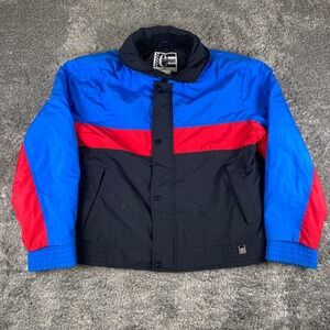 Vintage Europa by Cevas Ski Jacket Mens L Blue Red Black Colorblock Retro Coat